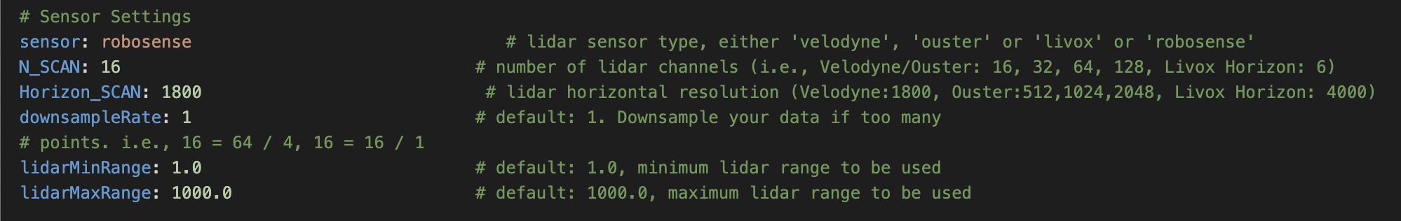 lidar-params